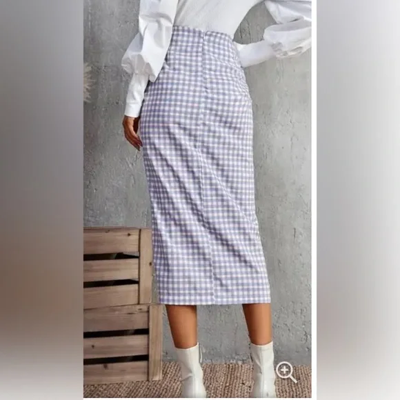 ZARA gingham knot midi skirt size medium - Picture 7 of 13